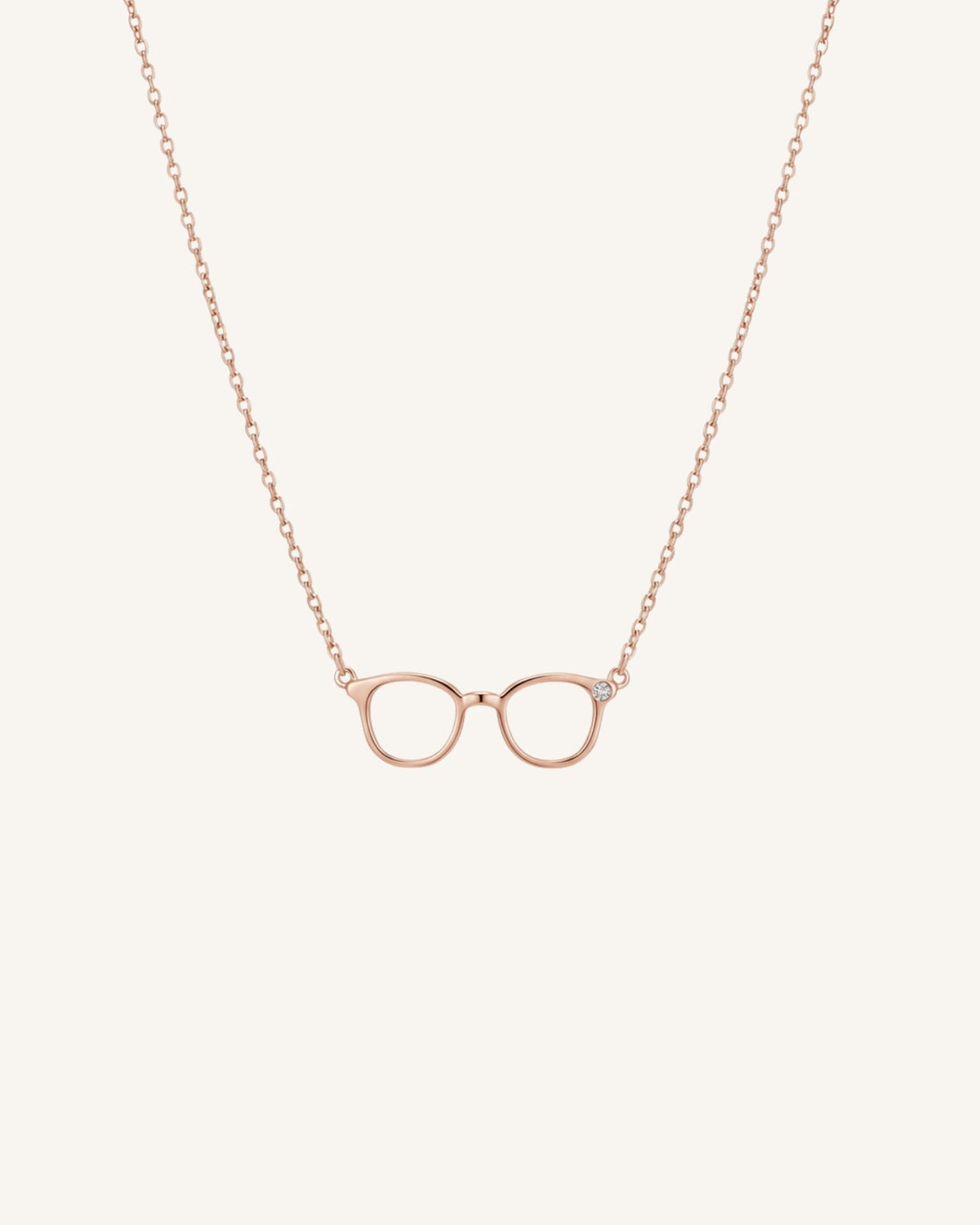 The Choti 18K gold glasses necklace with a diamond by House of Rednam