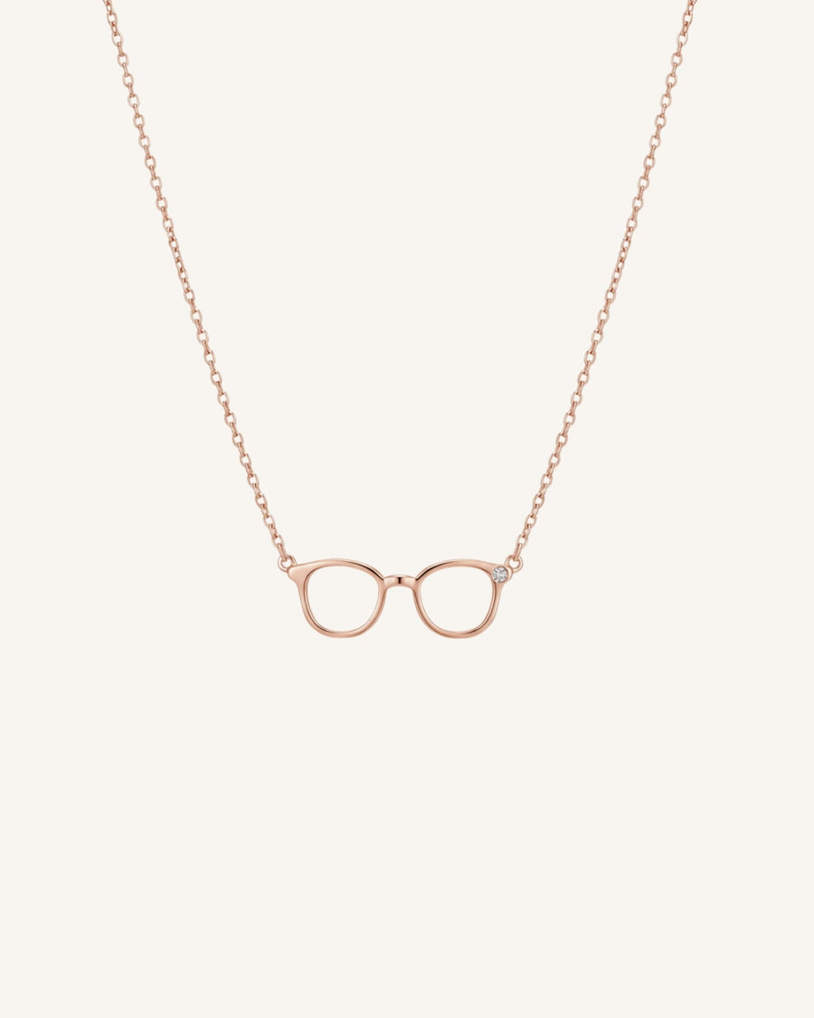 The Choti 18K gold glasses necklace with a diamond by House of Rednam