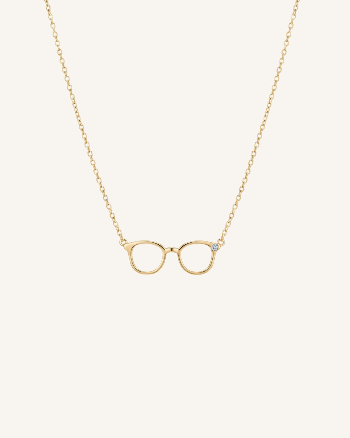 The Choti 18K gold glasses necklace with a diamond by House of Rednam