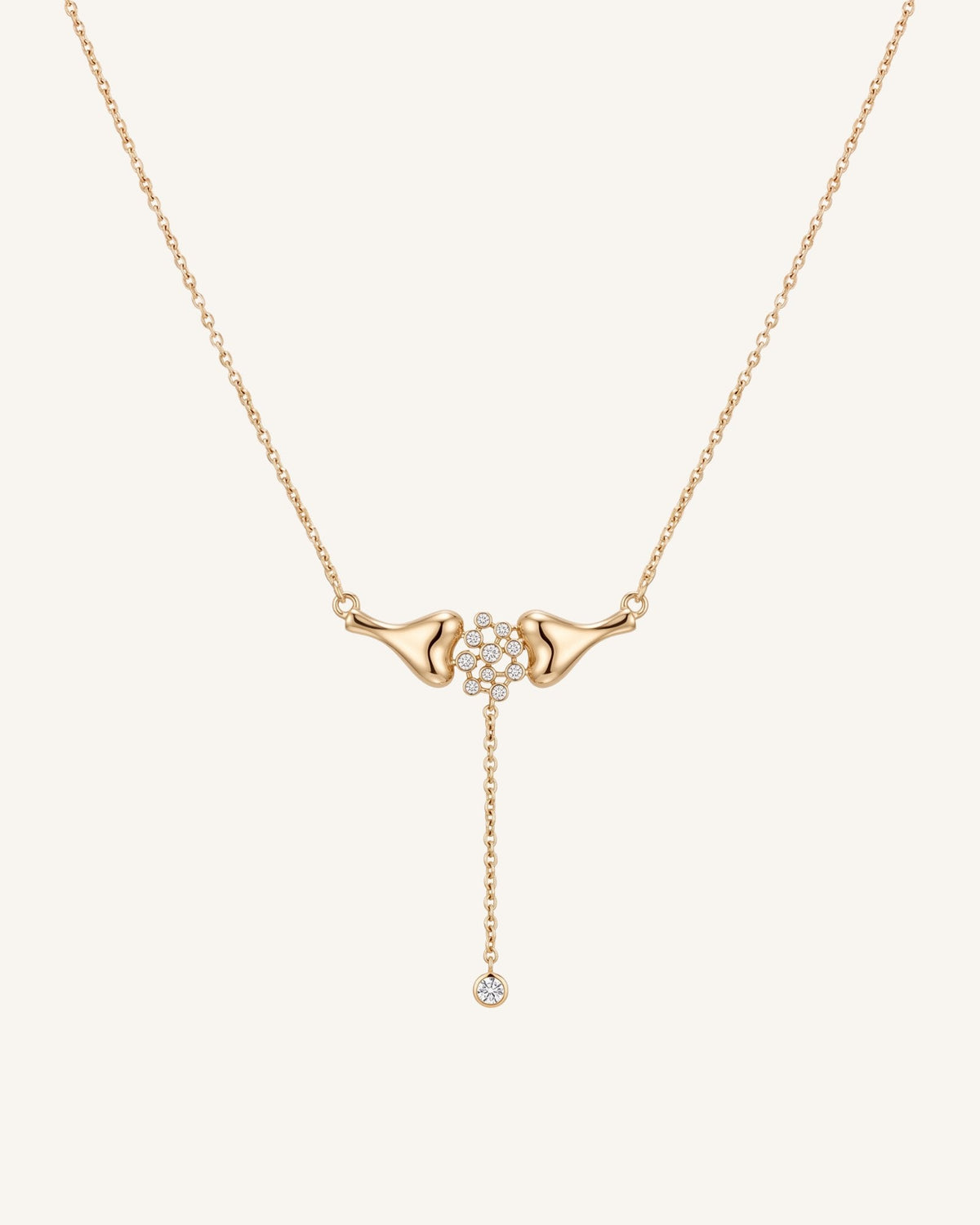 The Ethan 18K gold neuron necklace with diamond synapses by House of Rednam