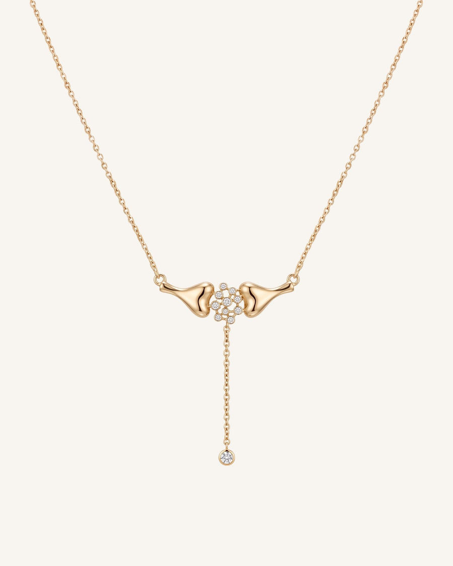 The Ethan 18K gold neuron necklace with diamond synapses by House of Rednam