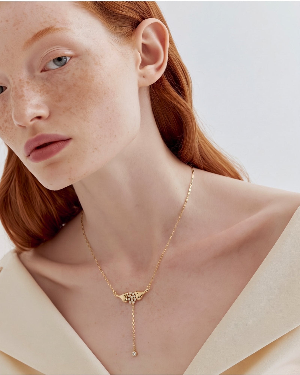 The Ethan 18K gold neuron necklace with diamond synapses by House of Rednam