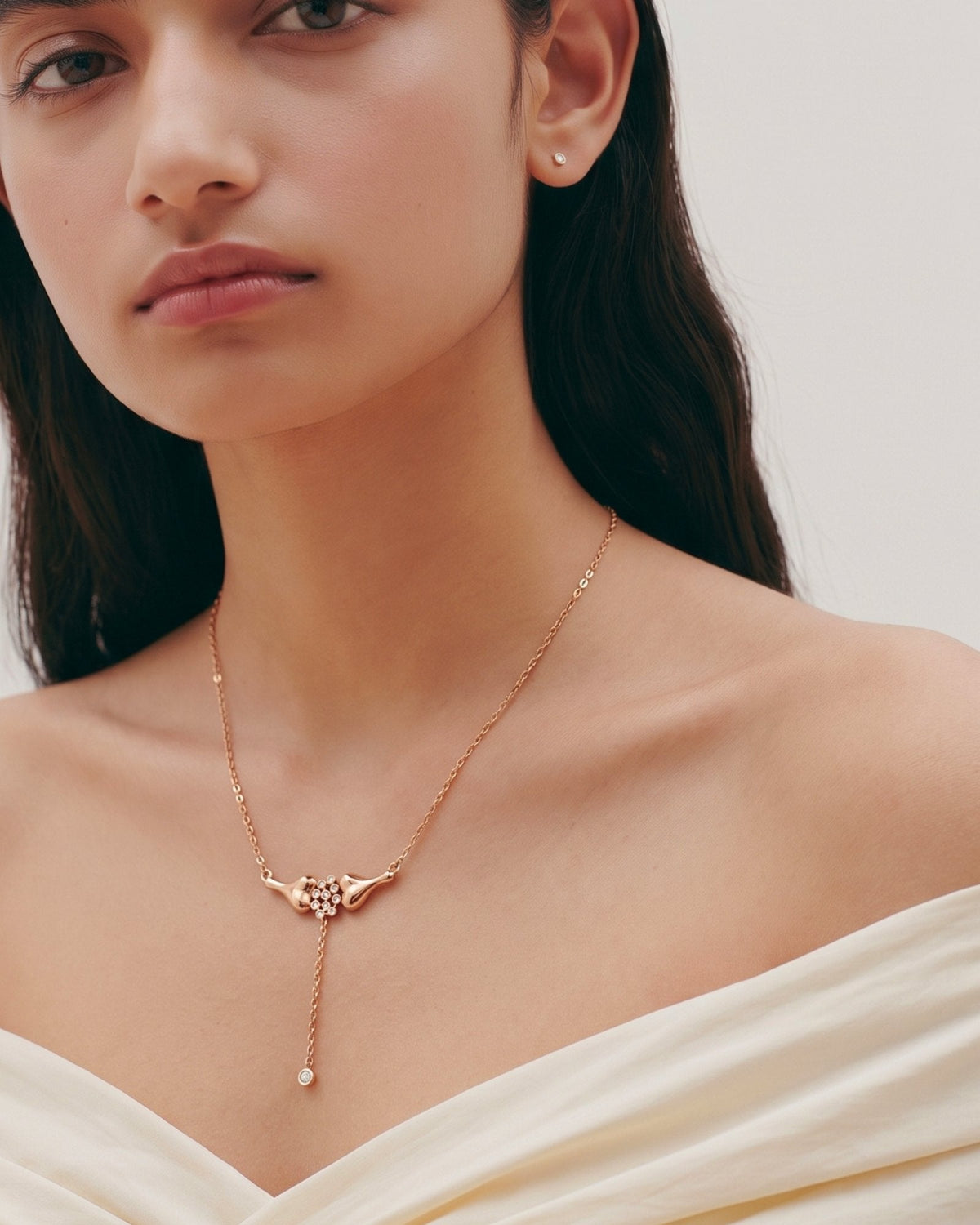 The Ethan 18K gold neuron necklace with diamond synapses by House of Rednam