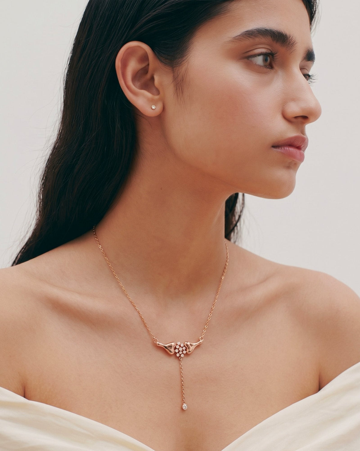 The Ethan 18K gold neuron necklace with diamond synapses by House of Rednam