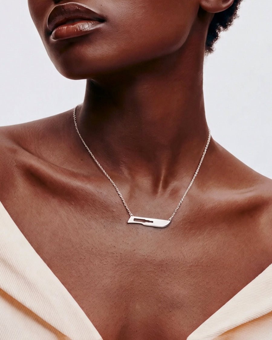 The Kiran sterling silver scalpel necklace by House of Rednam