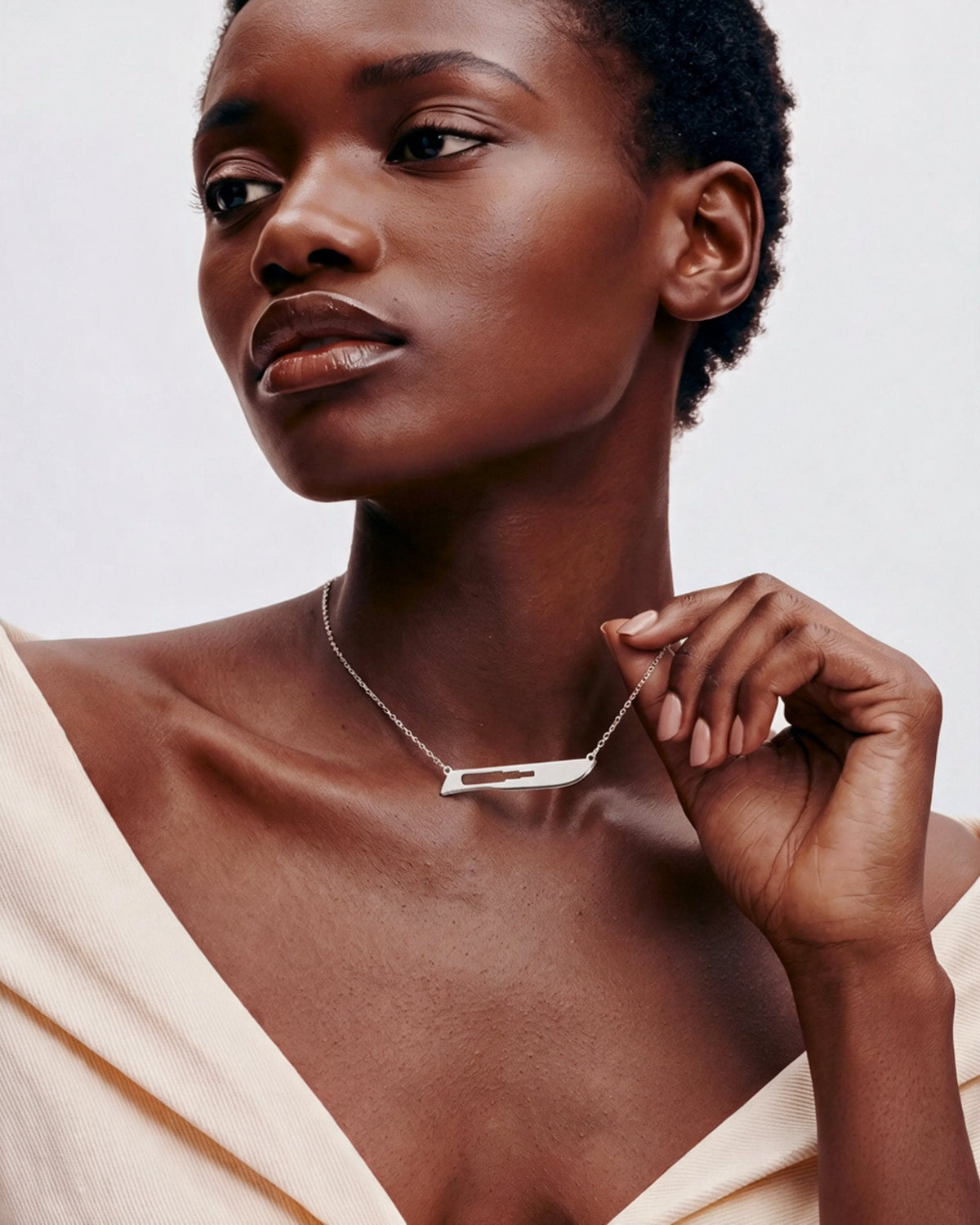 The Kiran sterling silver scalpel necklace by House of Rednam