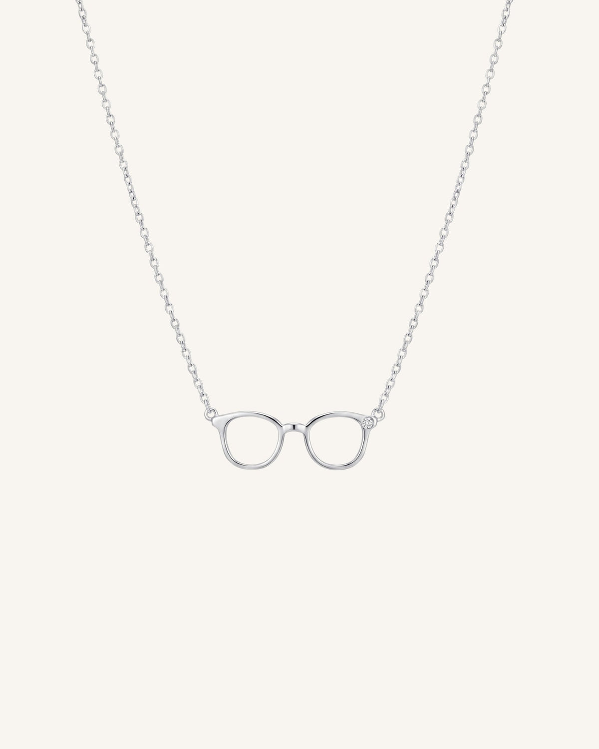 The Choti sterling silver glasses necklace with a diamond by House of Rednam