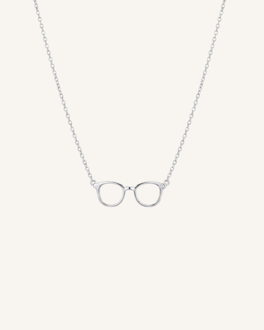 The Choti sterling silver glasses necklace with a diamond by House of Rednam