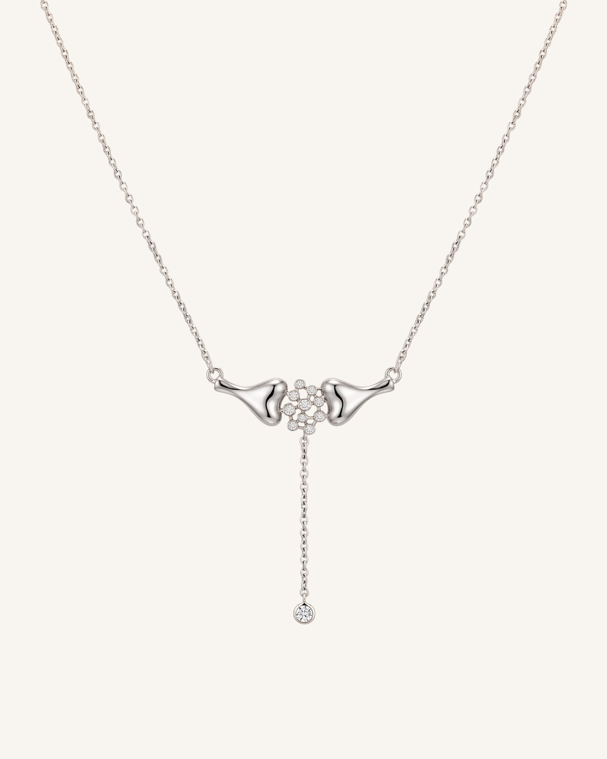 The Ethan sterling silver neuron necklace with diamond synapses by House of Rednam