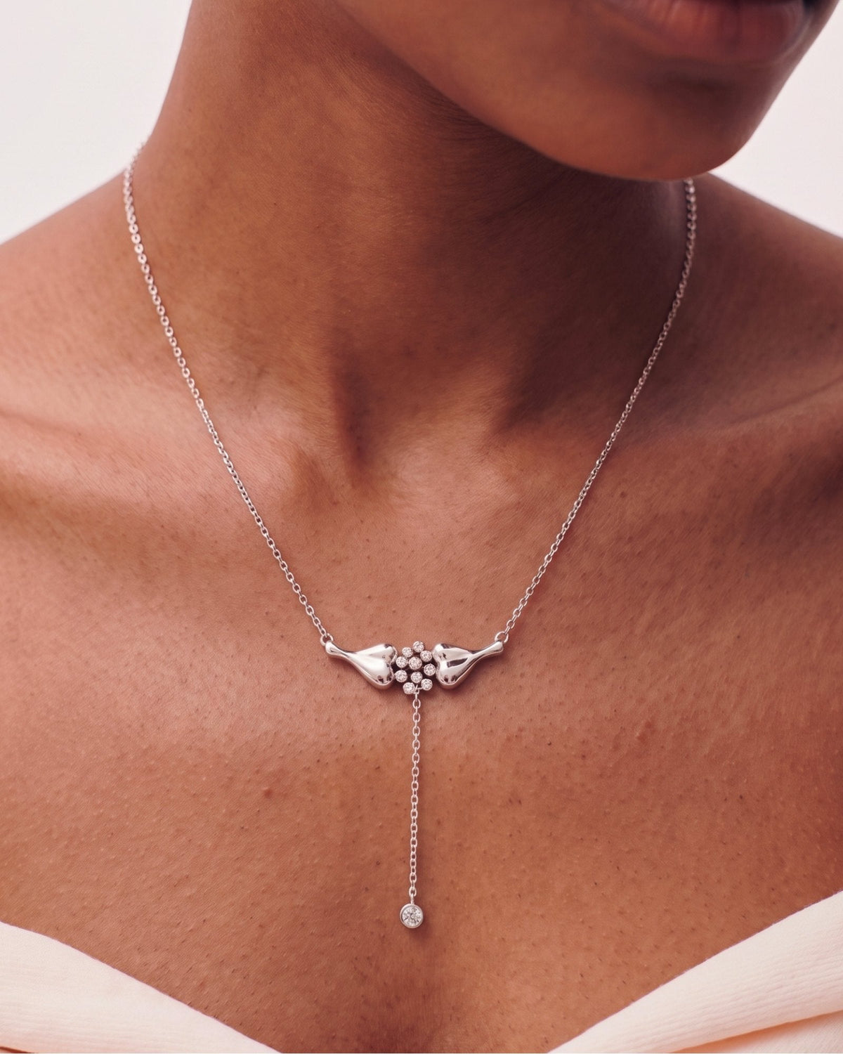 The Ethan sterling silver neuron necklace with diamond synapses by House of Rednam